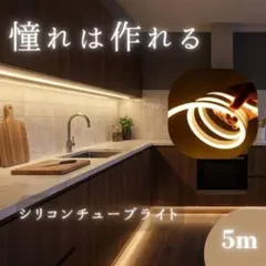 【1点のみ！！】シリコンチューブライト 5m 電球色 ACアダプタ付 間接照明のサムネイル