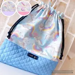 女の子　ユニコーン　名入り　体操着袋　小学校　幼稚園　乳液　入学　可愛い　お祝い