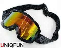 UNIQFUN スノーゴーグル ミラーレンズ ウィンタースポーツ 傷少なめ