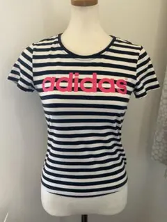 アディダス adidas neo ストライプ Tシャツ Mサイズ ロゴプリント