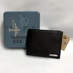 Fossil フォッシル 革製二つ折り財布 黒 レザーのサムネイル