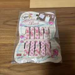 【9/30迄】新品 花柄 バラ柄 木製ピンチ クリップ 10P 即発送