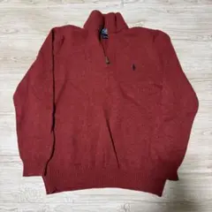 Polo by Ralph Lauren ハーフジップニットセーター レッド