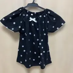 【新品・未使用】花柄フレア袖Tシャツ 110サイズ