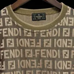 【希少】FENDI 総柄 Tシャツ ズッカ柄 ロゴ イタリア製 ビンテージ