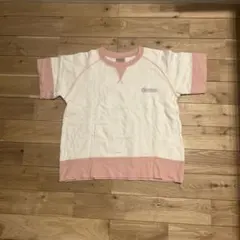 【綿100％】コールマン Tシャツ 平成レトロ 半袖 白 ピンク ロゴ刺繍入りのサムネイル