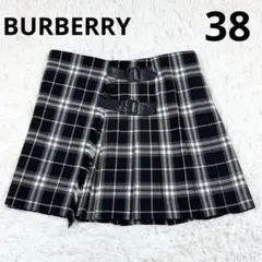 【美品】BURBERRYブルーレーベル　ノバチェック　巻きスカート革ベルト　38