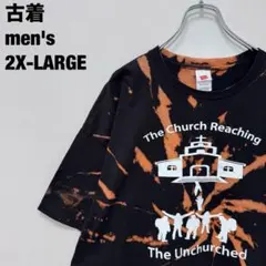 Hanes ヘインズ Tシャツ ブリーチ加工 ビッグサイズ ブラック 2XL古着