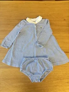 Ralph Lauren 24M ワンピース 青白ストライプ