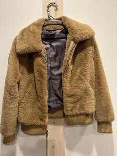 BANANA REPUBLIC ベージュファーコート S フェイクファーコートのサムネイル