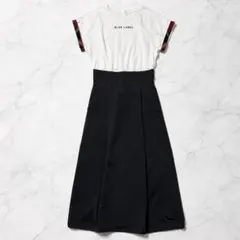 美品⭐︎ブルーレーベルクレストブリッジ ライトストレッチジャージーコンビワンピース