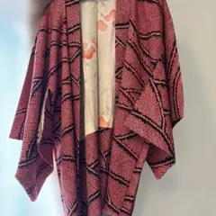 赤と黒の幾何学模様 羽織