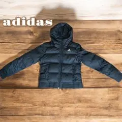 adidas ブラック フード付き ダウンジャケット　ブラック