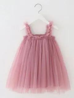 着画 ダスティ ピンク チュール ドレス ワンピース バースデー フォト 衣装