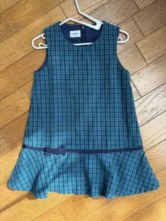 familiar チェック柄 ノースリーブワンピース 100