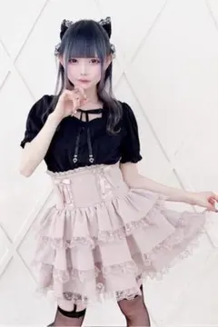 BODYLINE レースアップリボンフリルジャンパースカート レースアップのリボンフリルジャンパースカート | BODYLINE & LunaBelle