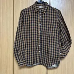 ★ビームスBEAMS HEART 長袖チェックシャツ 茶色黒色チェック★