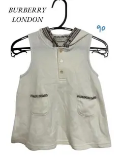 BURBERRY フード付きワンピース ホワイト　90