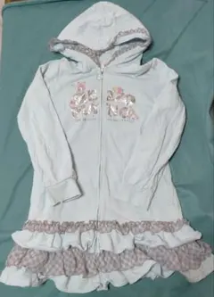 mezzo piano フリル付きフードパーカー 135cm