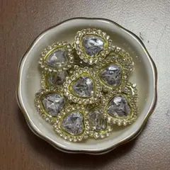 ハート型クリスタル風デコレーションパーツ13個