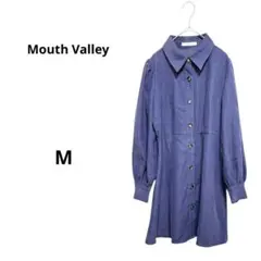 シャツ ワンピース トップス カジュアル ガーリー 秋冬 チュニック 紫 M