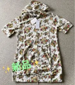 チュニック風半袖パーカートレーナー