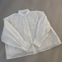 スタンドカラーシャツ フリル