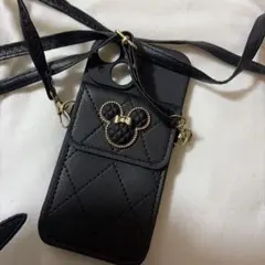 ミッキーマウスデザイン iPhoneケース ブラック