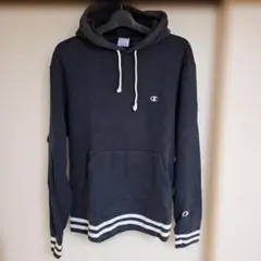 Champion ブラック フード付きパーカー L