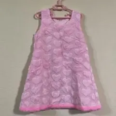 美品　メゾピアノ　ワンピース　130サイズ 平成レトロ　ハート　フリース