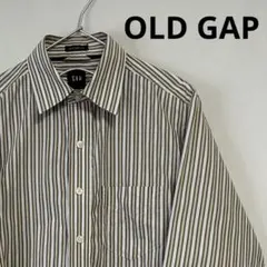 古着 90s 00s OLD GAP 旧タグ 長袖ストライプ シャツ ブラウン
