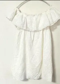 ZARA BASIC ザラ(USA S)チュニック/白/肩フリル/レース/