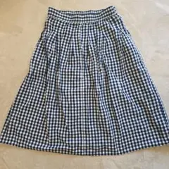 ギンガムチェック タック フレアスカート L