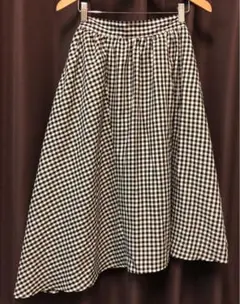 ギンガムチェックスカート　アシンメトリー　F