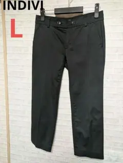 値下げ中❣INDIVI♥黒ストレッチパンツLのサムネイル