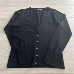 JEANNEKE ウールVカーディガン ブラック