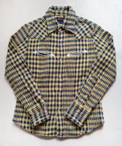 Lee ウエスタン チェックシャツ 青×黄色 M
