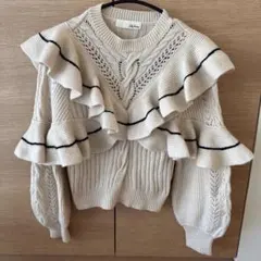 Lily Brown フリル付き長袖ニット