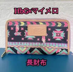 【限定コラボ】HbG × マイメロディ 総柄 ラウンドファスナー長財布のサムネイル