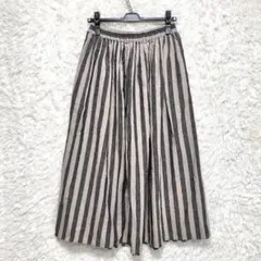 SM2/サマンサモスモス/コットンリネンストライプ柄ギャザーロングスカートのサムネイル