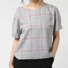 【新品】ブルーレーベルクレストブリッジ　ブラウス　38M　グレー　グレンチェック
