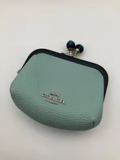コーチ　がま口ポーチ 水色
