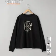 ★coen WELLTECT 天竺ロゴプリントロングスリーブTシャツ ブラックのサムネイル
