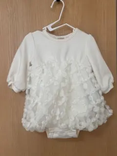 petit main フラワーレースロンパース 70