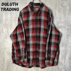 T-2481 DULUTH TRADING ネルシャツ チェック XL レッド