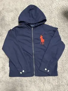 美品 ポロバイラルフローレン ビッグポニー ジップアップパーカー 薄め