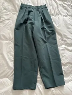 【wcloset】グリーン ワイドスラックス