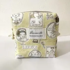 収納力あり★ボックスポーチ　イエロー