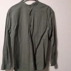 UNIQLOリネンコットンスタンドカラーシャツ