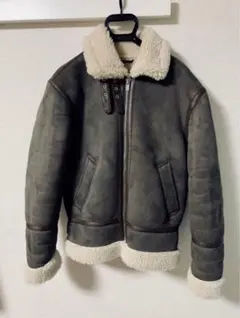 ［美品］ZARA フライト　ボンバージャケット ブラウン ムートン B-3